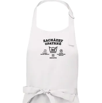 Kuchyňská zástěra Zacházet opatrně 30 - Dámská zástěra na vaření - Univerzální velikost ( Bílá )