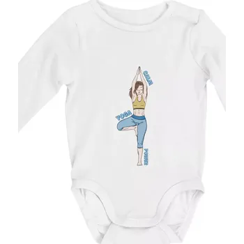 Calm yoga power (Radek Pilař ART) - Body kojenecké s dlouhým rukávem - Dlouhý r. do 3 měs ( Bílá )