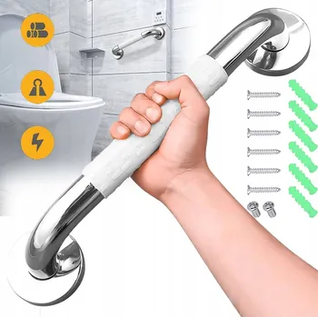 Madlo do koupelny MADLO KOUPELNOVÉ ROVNÉ KE VANĚ DVEŘÍ OCELOVÉ DO SPRCHY 34CM