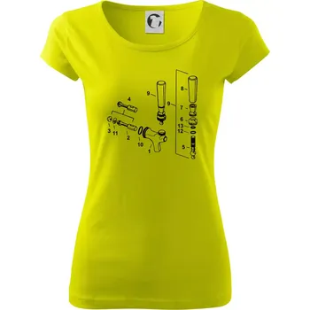 Pípa nákres - Dámské triko Pure - L ( Limetková )