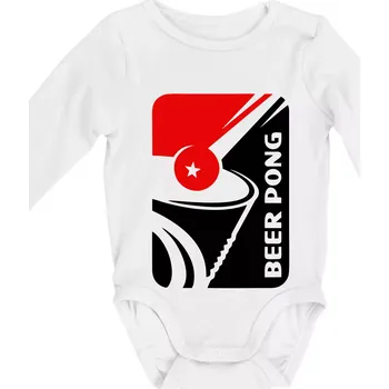 Kojenecký body Beer pong - Body kojenecké s dlouhým rukávem - Dlouhý r. do 3 měs ( Bílá )