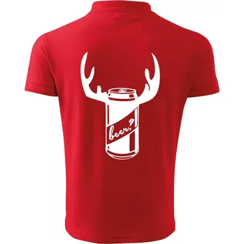 Pánská košile Pivo plechovka - Polokošile pánská Pique Polo 203 - L ( Červená )