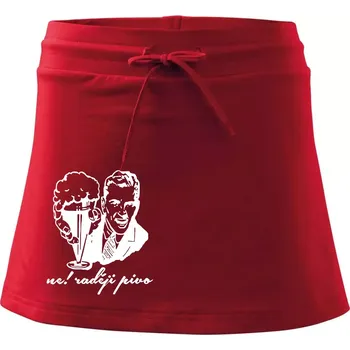Dámská sukně Ne! Raději pivo - Sportovní sukně - two in one - L ( Červená )