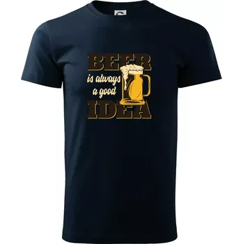 Pánské tričko Beer idea - Triko extra velké (5-8XL) - 6XL ( Námořní modrá (velmi tmavá - téměř černá) )