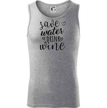 Save water drink wine - Tílko pánské Core - XL ( Tmavě šedý melír )