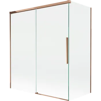 Vanová zástěna Mexen Rox vanová zástěna dvoukřídlá posuvná 140 + 70 x 150 cm, transparentní, růžové zlato - 8C9-140-070-60-00 Vanové zástěny