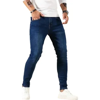 Pánské džíny Pánské džíny Slim Fit Skinny džínové kalhoty Úzký střih Ležérní pánské jeansy Módní každodenní styl Moderní přiléhavé pánské džíny tmavě modrá 38