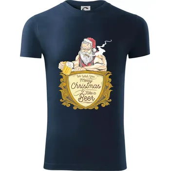 Pánská móda Drsnej santa - Viper FIT - Pánské zůžené tričko - S ( Námořní modrá (velmi tmavá - téměř černá) )