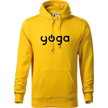 Pánská mikina Power yoga logo - Mikina pánská Cape s kapucí - XL ( Žlutá )