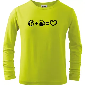 Dětská móda Míč, pivo, srdce - Triko dětské Long Sleeve - 134 cm/8 let ( Limetková )
