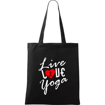 Live Love Yoga - Taška bavlněná - 42 x 38 cm ( Černá )