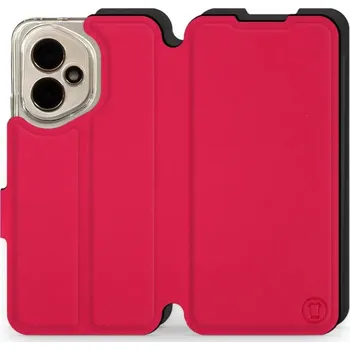 Pouzdro na mobilní telefon Flipové pouzdro Mobiwear Semiš - Honor 400 - Rudé & Černé (Knížkové semišové flip pouzdro, obal, kryt na mobil Honor 400 - Rudé & Černé, materiál semiš + TPU, ochrana 360°, stojánek, silikonová vanička, magnetické zavírání)