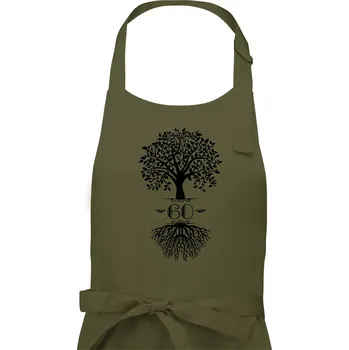 Kuchyňská zástěra Narozeninový strom 60 - Dámská zástěra na vaření - Univerzální velikost ( Khaki )