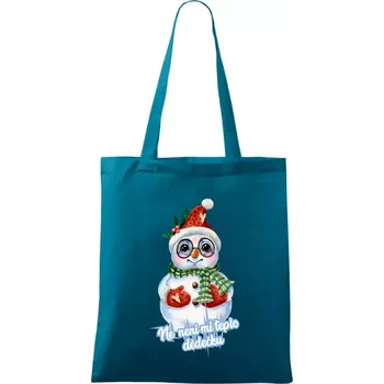 Ne, není mi teplo dědečku - Taška bavlněná - 42 x 38 cm ( Petrolejová )