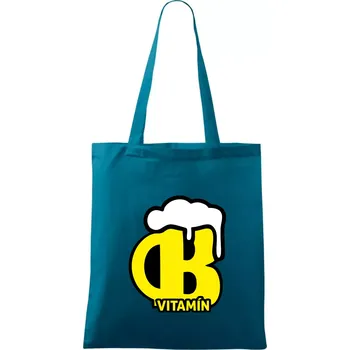 Pivo vitamín B - Taška bavlněná - 42 x 38 cm ( Petrolejová )