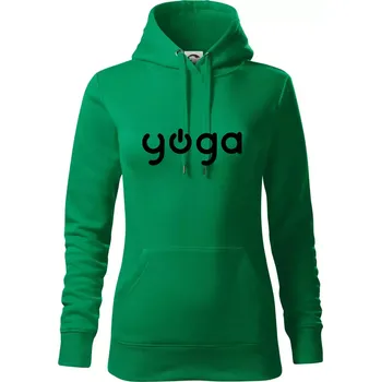 Dámská mikina Power yoga logo - Mikina dámská Cape s kapucí - 2XL ( Středně zelená )