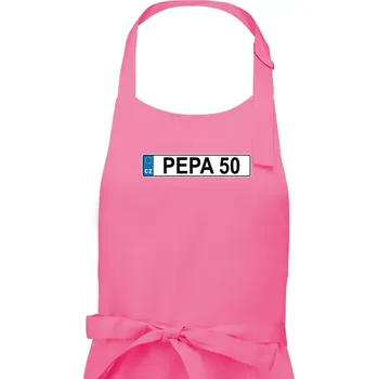 Kuchyňská zástěra SPZ Pepa 50 - Pánská zástěra na vaření - Univerzální velikost ( Růžová )