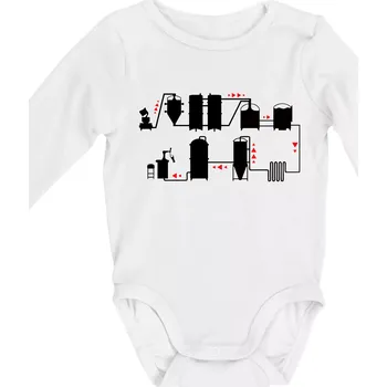 Pivní cesta od výroby k výčepu - Body kojenecké s dlouhým rukávem - Dlouhý r. do 3 měs ( Bílá )