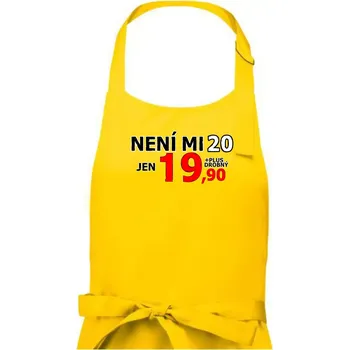 Kuchyňská zástěra Není mi 20 - Pánská zástěra na vaření - Univerzální velikost ( Žlutá )
