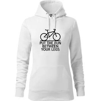 Dámská mikina Put the fun between your legs - Mikina dámská Cape s kapucí - XS ( Bílá )