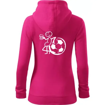 Dámská mikina Velký fotbalista - Dámská mikina trendy zipper s kapucí - XL ( Purpurová )