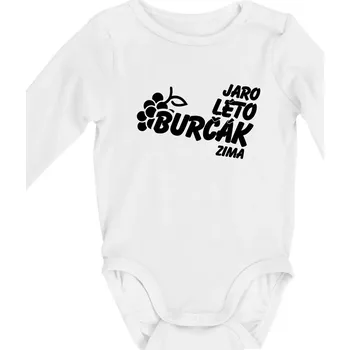 Jaro, léto, burčák, zima - Body kojenecké s dlouhým rukávem - Dlouhý r. do 3 měs ( Bílá )