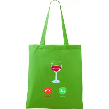Víno volá (Pecka design) - Taška bavlněná - 42 x 38 cm ( Apple Green )