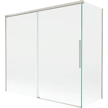 Vanová zástěna Mexen Rox vanová zástěna 2-křídlová posuvná 170 + 80 x 150 cm, transparentní, kartáčovaný nikl - 8C9-170-080-97-00 Vanové zástěny