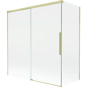 Mexen Rox sprchový kout 2křídlý posuvný 150 + 70 x 150 cm, transparentní, zlatý kartáčovaný - 8C9-150-070-55-00 Vanové zástěny