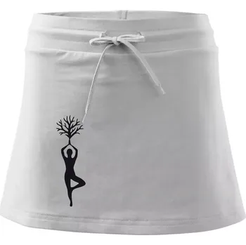 Dámská sukně Yoga strom - Sportovní sukně - two in one - XS ( Bílá )