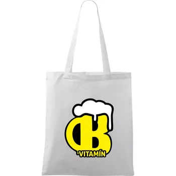 Pivo vitamín B - Taška bavlněná - 42 x 38 cm ( Bílá )