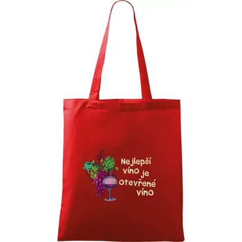 Nejlepší víno je otevřené víno - Taška bavlněná - 42 x 38 cm ( Červená )