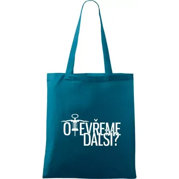 Otevřeme další? - Taška bavlněná - 42 x 38 cm ( Petrolejová )