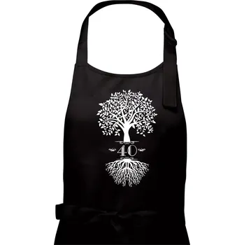 Kuchyňská zástěra Narozeninový strom 40 - Dámská zástěra na vaření - Univerzální velikost ( Černá )