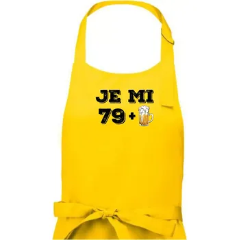 Kuchyňská zástěra Je mi 80 pivo - Pánská zástěra na vaření - Univerzální velikost ( Žlutá )