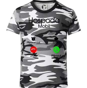 Chlapecké tričko Hospoda volá - Dětské maskáčové triko - 146 cm/10 let ( Šedý maskáč )