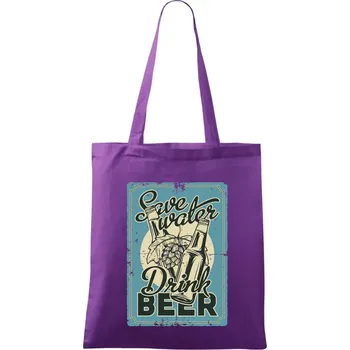 Save water drink beer poster - Taška bavlněná - 42 x 38 cm ( Fialová )