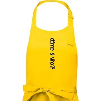 Kuchyňská zástěra Dáme si víno? - Dámská zástěra na vaření - Univerzální velikost ( Žlutá )