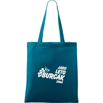 Jaro, léto, burčák, zima - Taška bavlněná - 42 x 38 cm ( Petrolejová )