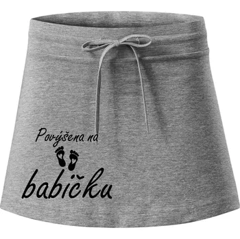 Dámská sukně Povýšena na babičku - Sportovní sukně - two in one - M ( Tmavě šedý melír )