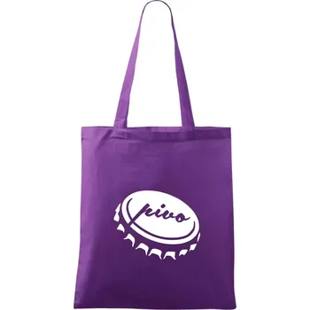 Pivo zátka - Taška bavlněná - 42 x 38 cm ( Fialová )