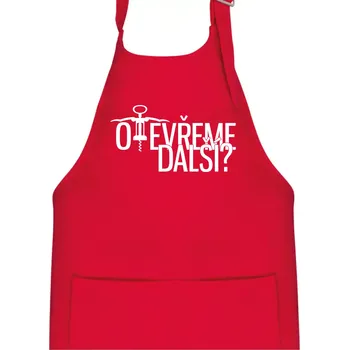 Kuchyňská zástěra Otevřeme další? - Dětská zástěra na vaření - Univerzální velikost ( Červená )