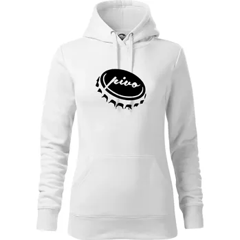 Dámská mikina Pivo zátka - Mikina dámská Cape s kapucí - 2XL ( Bílá )