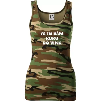 Dámské tričko Za to dám ruku do vína - Dámské Maskáčové tílko - XS ( Hnědý maskáč )