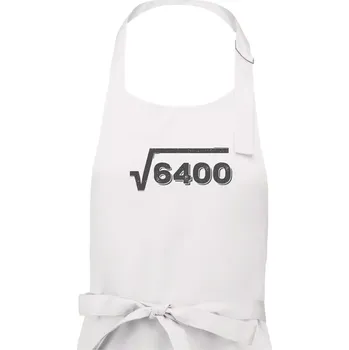 Kuchyňská zástěra Narozeniny odmocnina 80 - Dámská zástěra na vaření - Univerzální velikost ( Bílá )