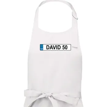 Kuchyňská zástěra SPZ David 50 - Pánská zástěra na vaření - Univerzální velikost ( Bílá )