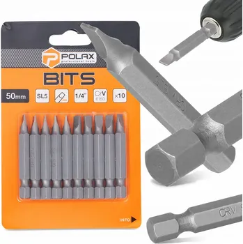 Bit 10x BIT ŠROUBOVÁKU SL5 50 mm Magnetický hrot 1/4 Plochý hrot SOLIDNÍ