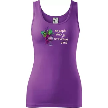 Dámské tričko Nejlepší víno je otevřené víno - Dámské tílko - S ( Fialová )
