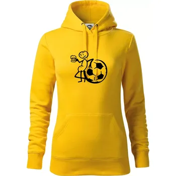 Dámská mikina Velký fotbalista - Mikina dámská Cape s kapucí - L ( Žlutá )