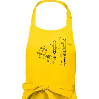 Kuchyňská zástěra Pípa nákres - Pánská zástěra na vaření - Univerzální velikost ( Žlutá )